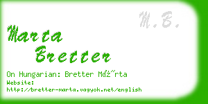 marta bretter business card